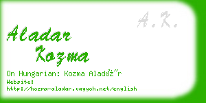 aladar kozma business card